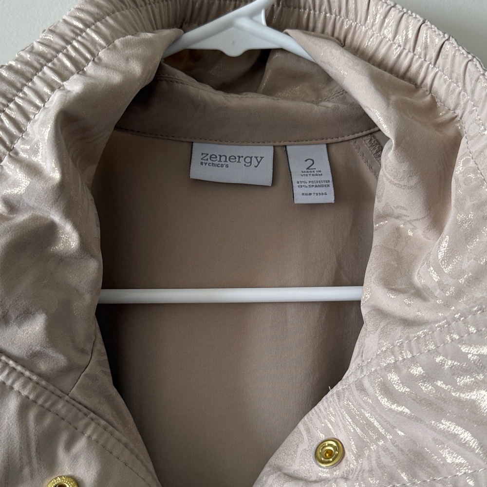 Chico's Zenergy Lightweight Metallic Shine Jacket - Picture 2 of 7